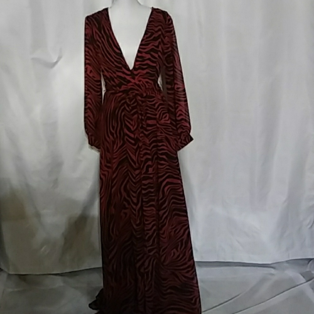 Ladies black and red maxi dress